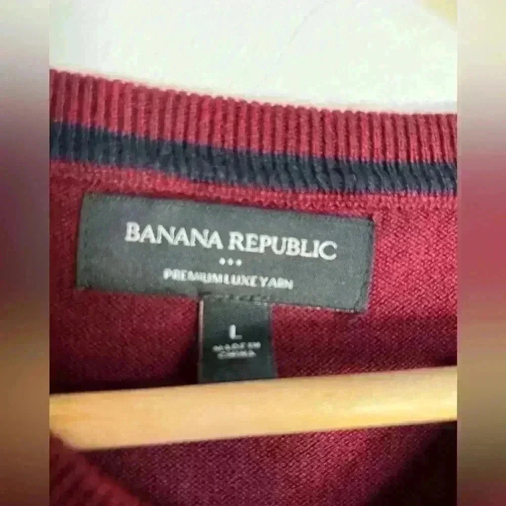 Banana Republic Mens Large Silk Cashmere Blend Pullover Jumper Sweater Luxury